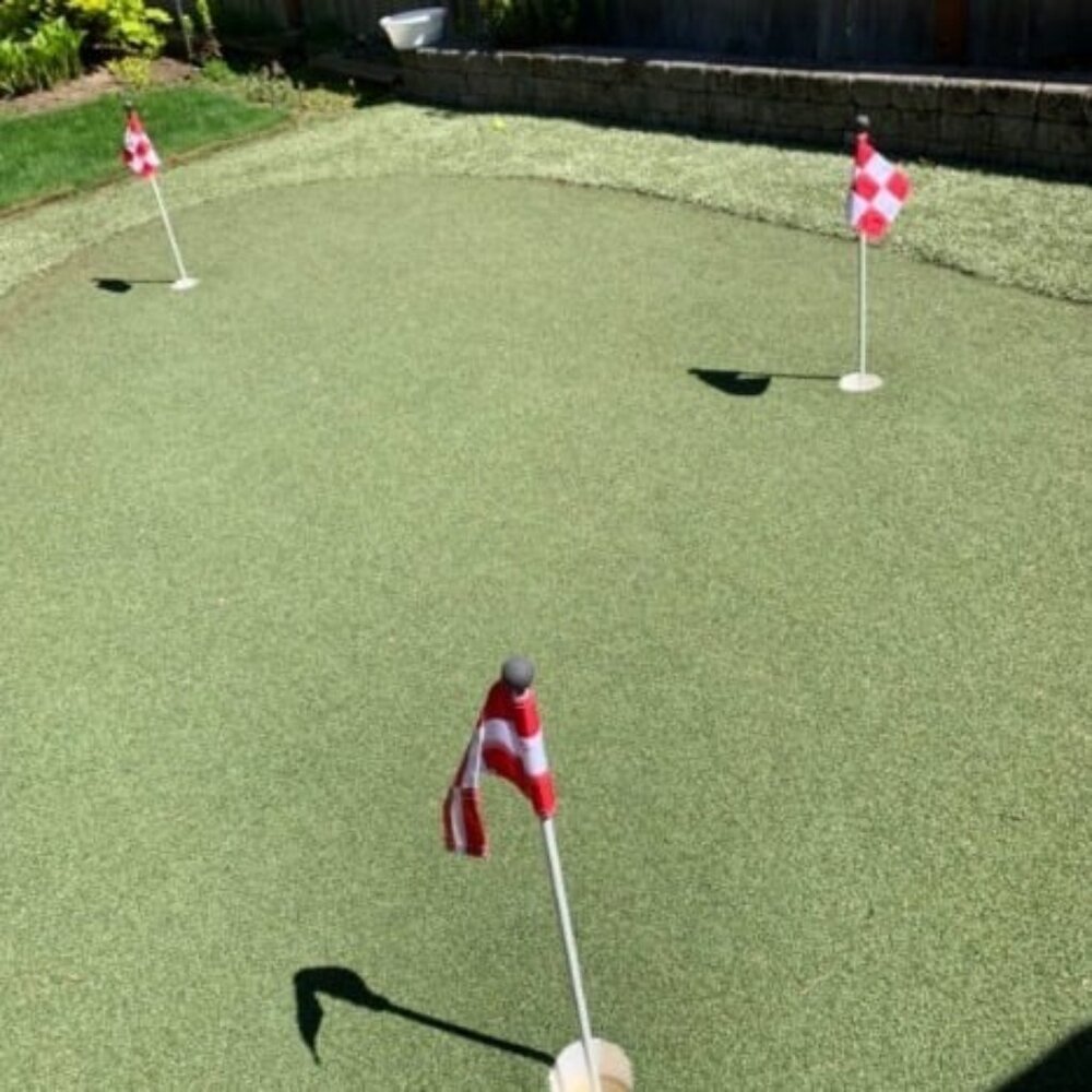 3 Checkered Golf Flag All 8x6 Inch – 420D Nylon, Tube Inserted – Mini Practice